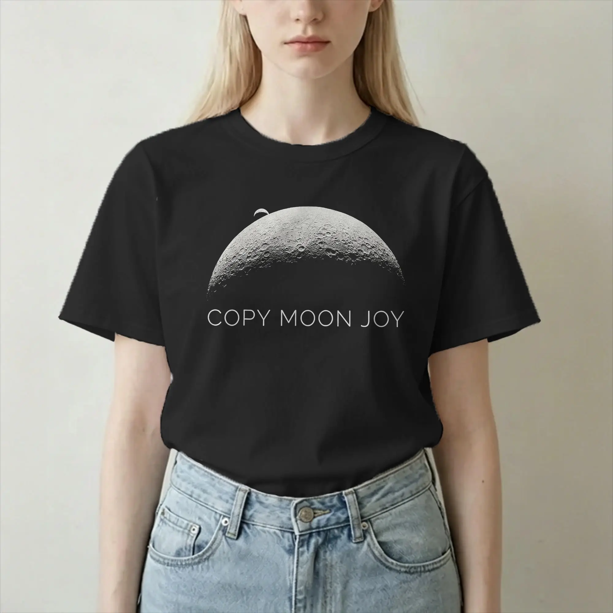 Copy Moon Joy T Shirt Men Women Cotton Vintage T-Shirt O Neck  Tees Short Sleeve Tops 4XL 5XL