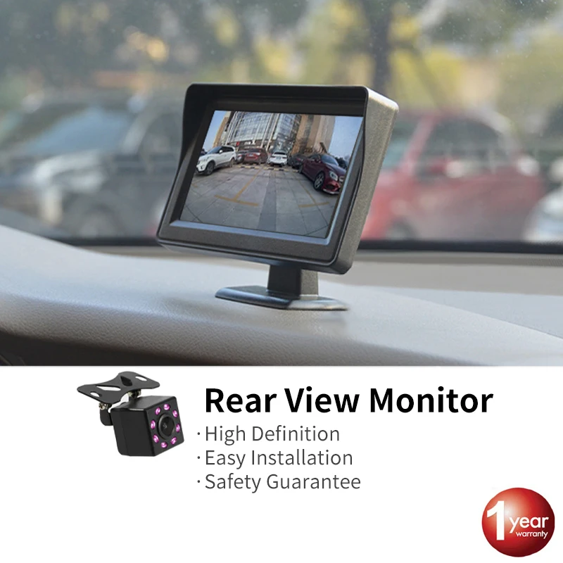 Pwshymi moniteur de voiture 4 Pwshymi Moniteur de voiture Moniteur de rétroviseur de voiture 4,3