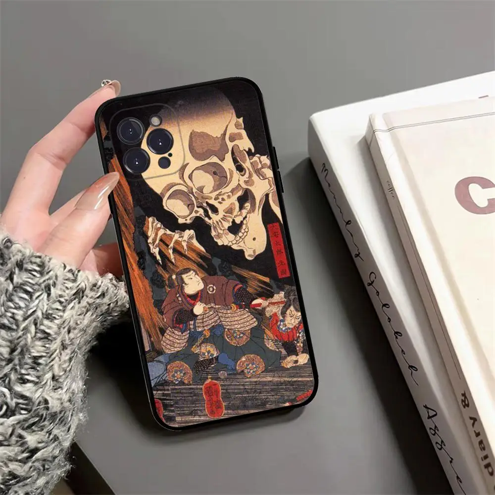 Ukiyo-e Japanese Style Art Phone Case For IPhone 15 14 13 12 Mini 11 Pro XS Max X XR SE 6 7 8 Plus Soft Silicone Cover