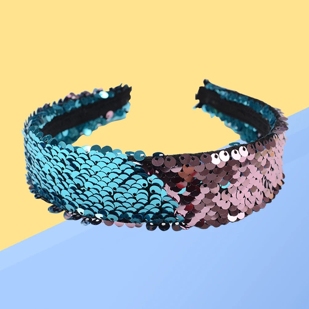 

Sequin Hairb Sparkly Headb s Women Headdress Hoop Hair Clasp Durable Fabric Dual Color Sweet Prom Party Daily Wear