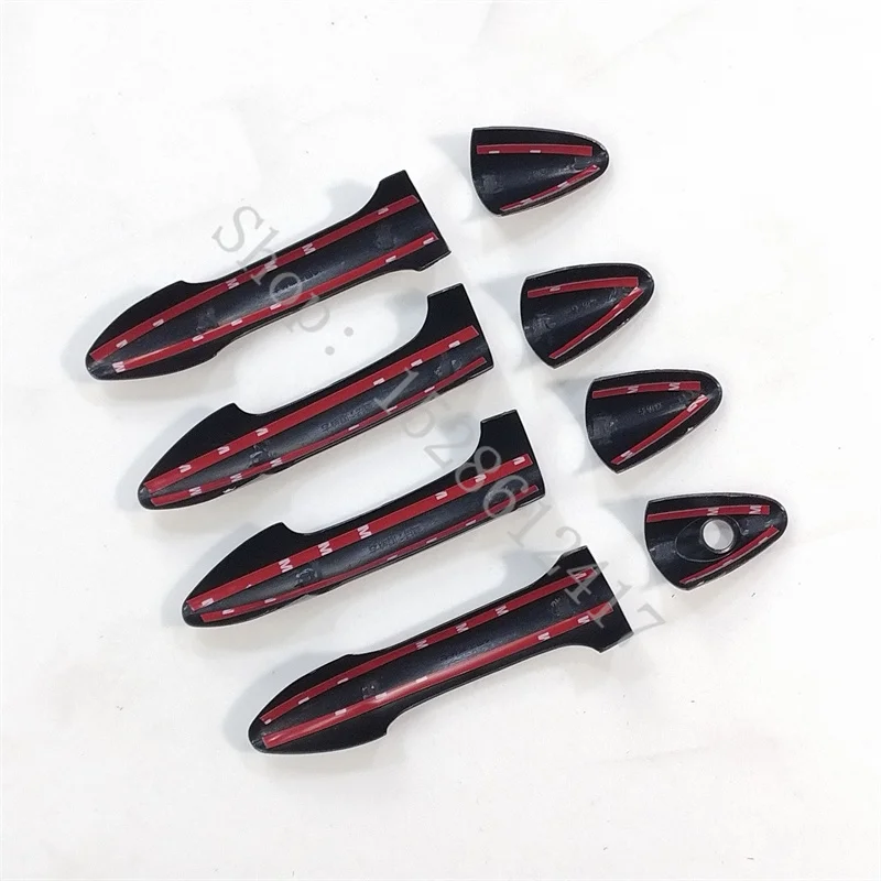 For Hyundai Solaris Verna i25 Accent Grand Avega 2010~2016 Glossy Black ABS Door Handle Cover car door handle protector trim view 4