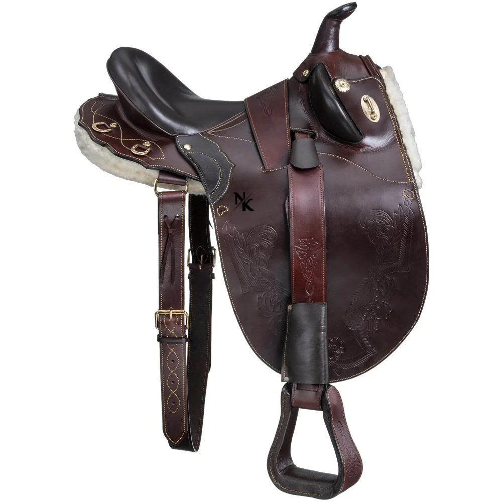 Advanced Equestrian Australian Equestrian Saddle High Quality Cowhide Reinforced Wooden Seat Cushion Comfortable and Durable