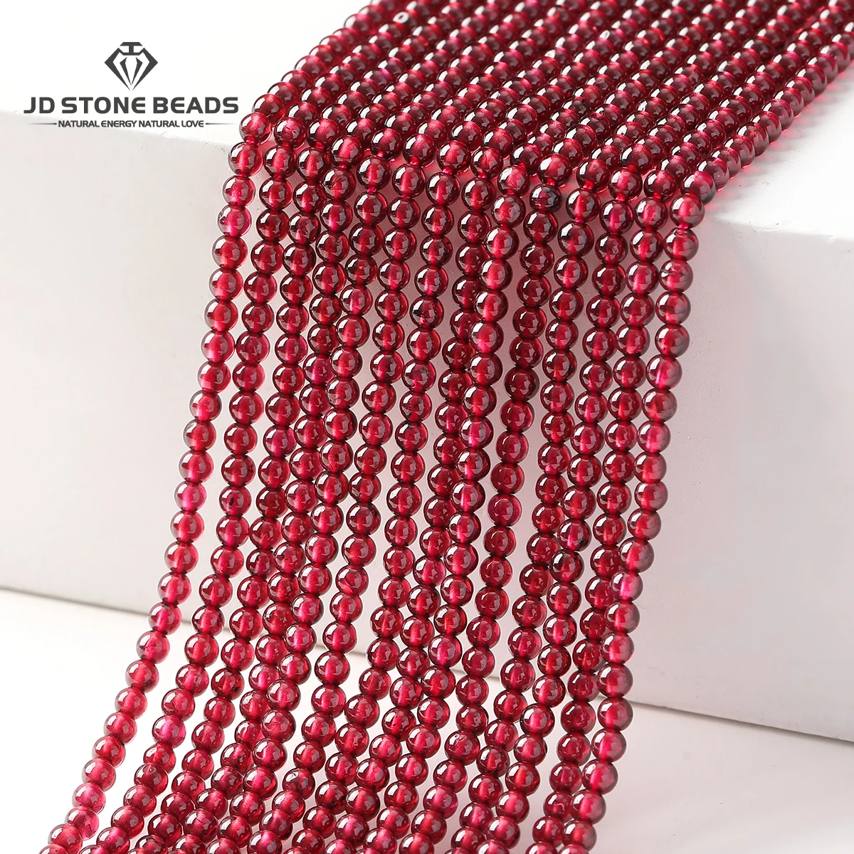 

8A Quality Natural Stone Wine Garnet Beads Round Loose Spacer Tiny Gems Bead for Jewelry Making DIY Bracelet Necklace Accessory