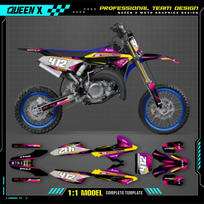 

Queen X MOTOR Cusotm Team Motorcycle Graphics Decal Stickers Kits For YAMAHA YZ65 2018 2019 2020 2021 65 006