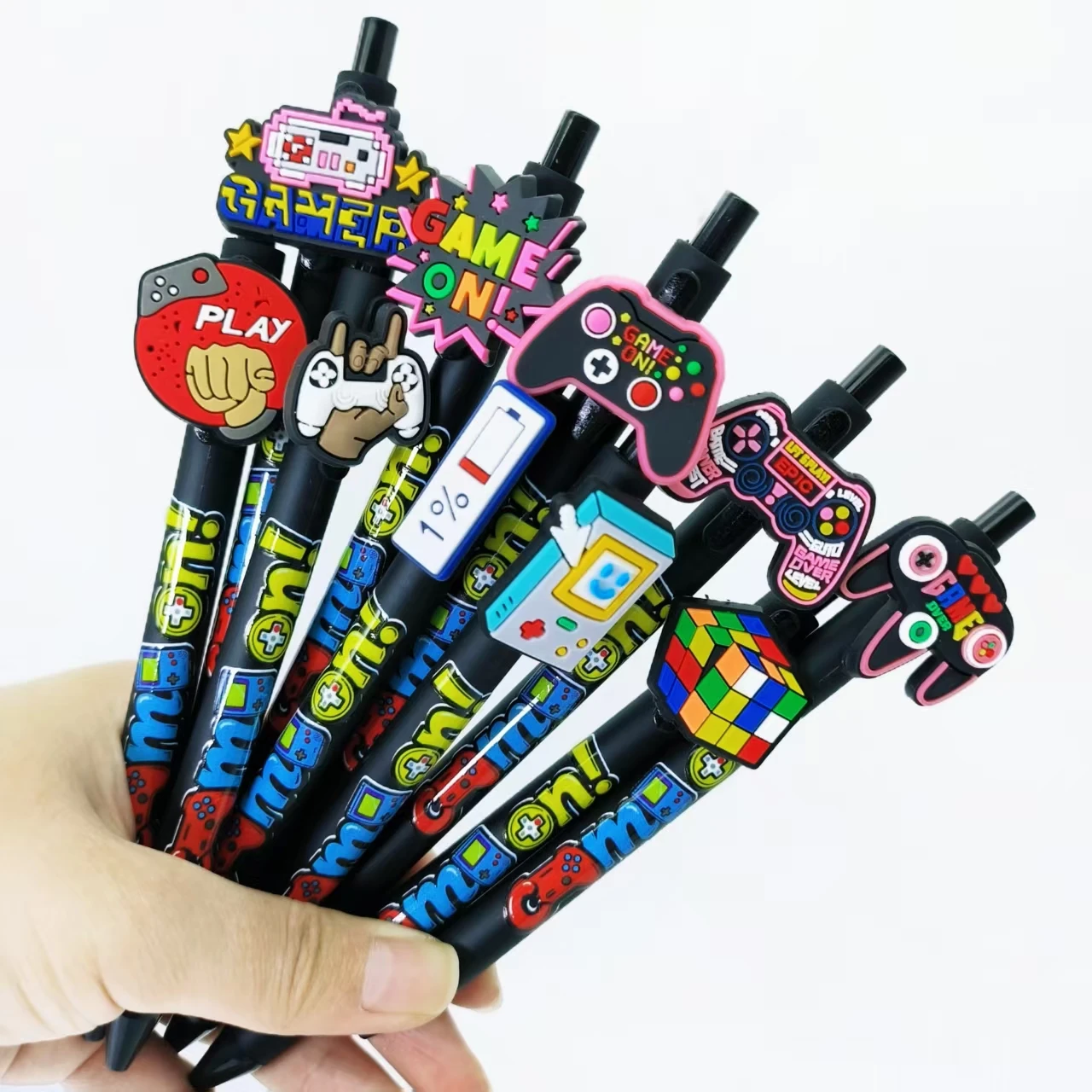 

9/18pcs game controller design printing patch pen love game theme ballpoint pen daily office writing press neutral pen