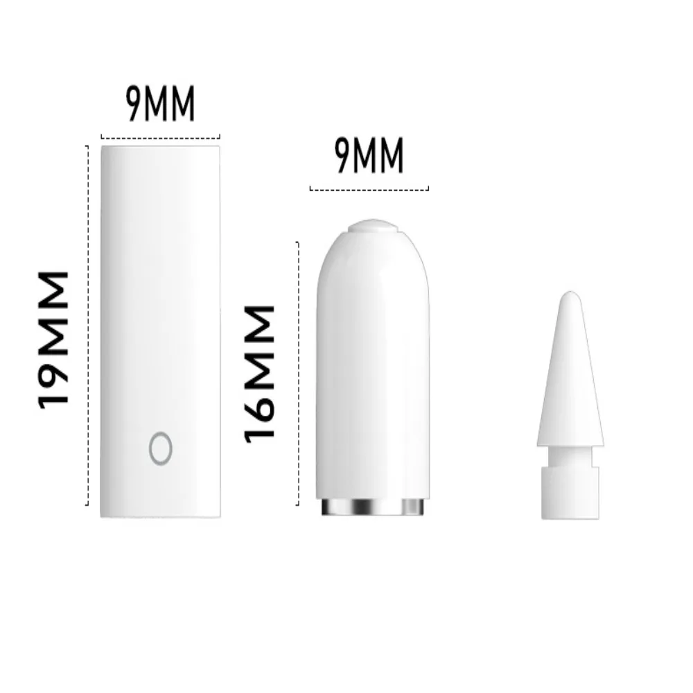 Practical Smart Chip Charging Adapter Aluminum Alloy White Magnetic Pencil Cap Stable Adsorption Stylus Replacement Accessories