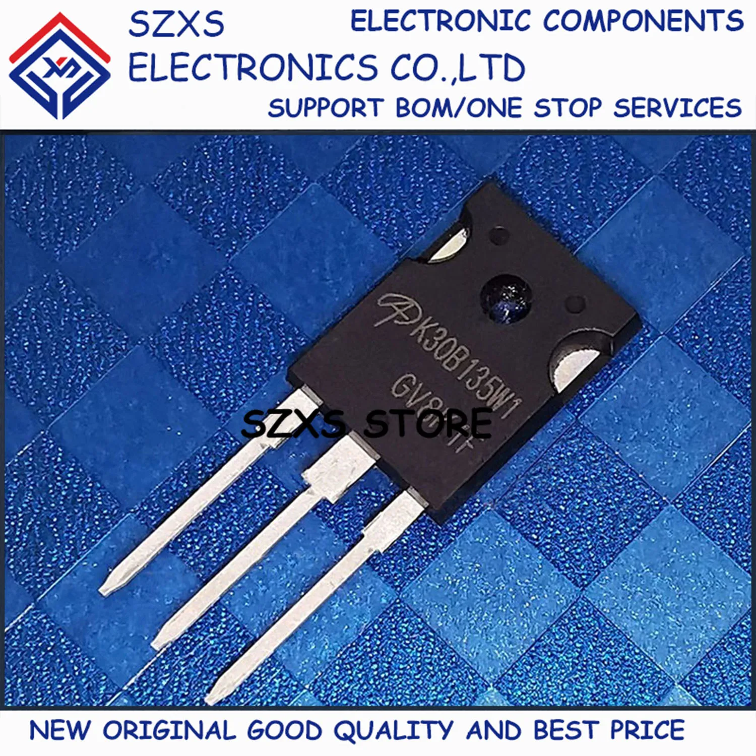 

New Original 5Pcs K30B135W1 AOK30B135W1 TO-247 1350V 30A Powerful IGBT Transistor In Stock Electronic Components Good Quality