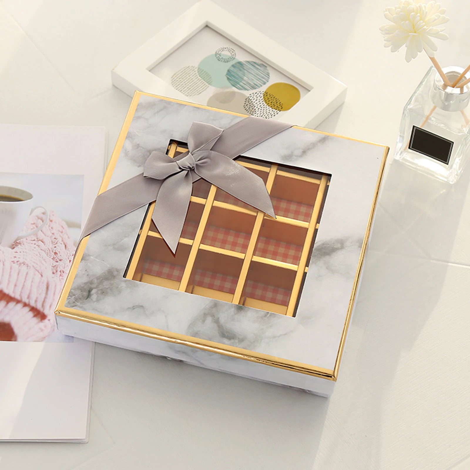 9/25 Grids Chocolate Display Box Trendy Candy Box for Wedding Holiday Valentines Day Christmas  Party Supplies