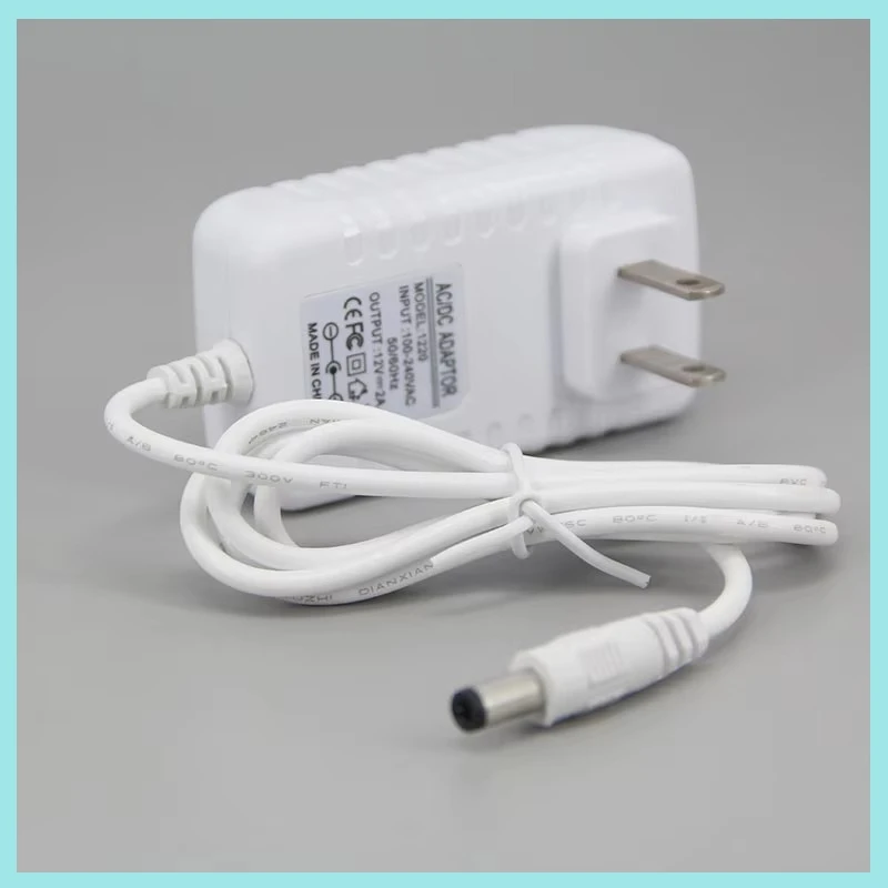 12V 2A Power Adapter DC 5.5*2.5mm Interface White Power Connector 24w Monitoring Camera Led Light Uk/AU/US/EU Power Supply B2