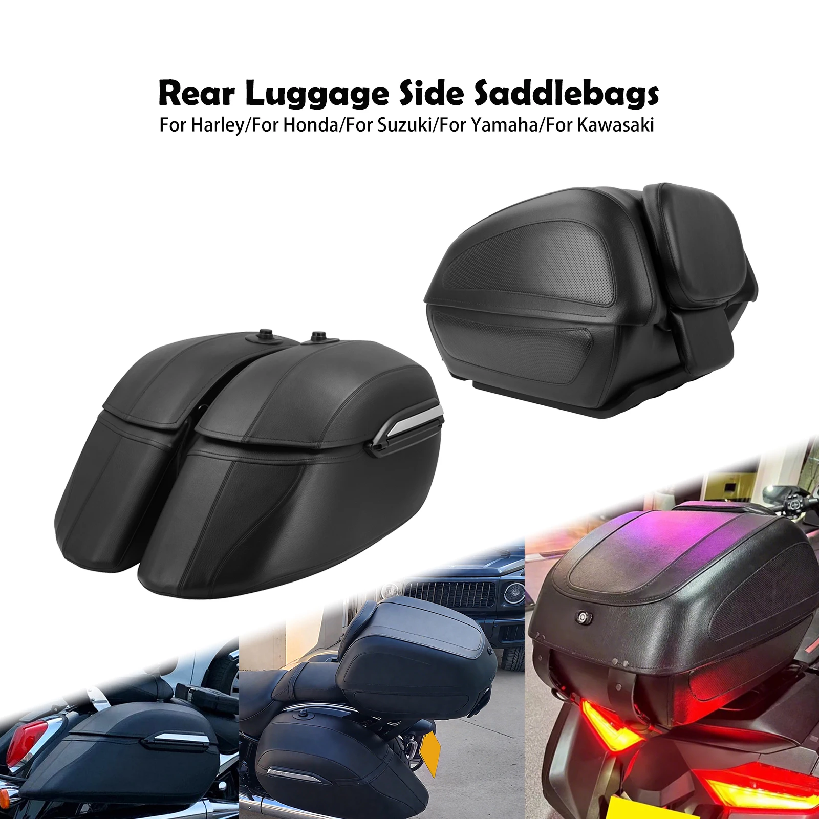 

Motorcycle Rear Top Saddlebag Side Luggage Trunk Bags Box Tail Travel Cases For Harley For Yamaha For Honda For BMW For Kawasaki