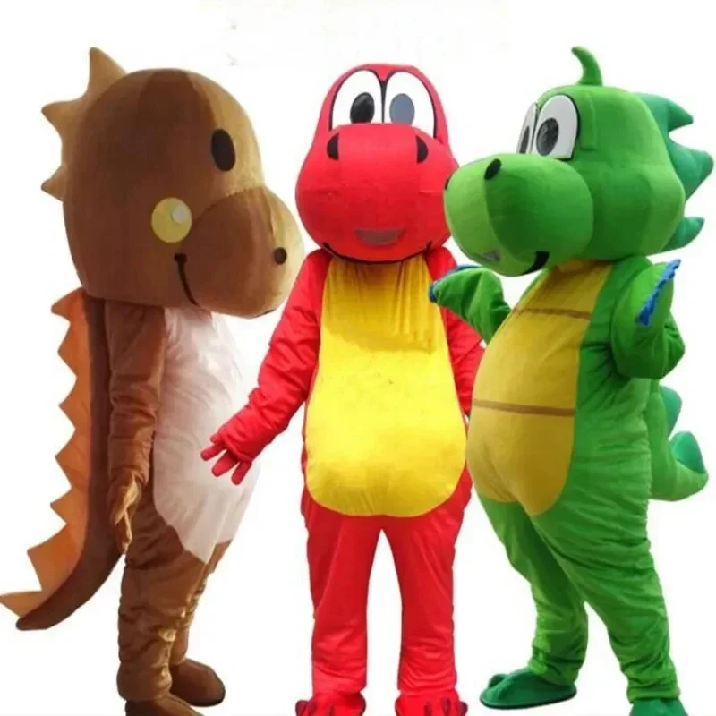 Green Dinosaur Mascot Costume Fancy Dress Mask Party Cartoon Dragon Mascotter Birthday Character Chase Props Cosplay MN4