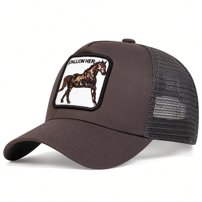 Unisex Horse Stallion Her Embroidery Embroidery Baseball Net Caps Spring and Summer Outdoor Adjustable Casual Hats Sunscreen Hat