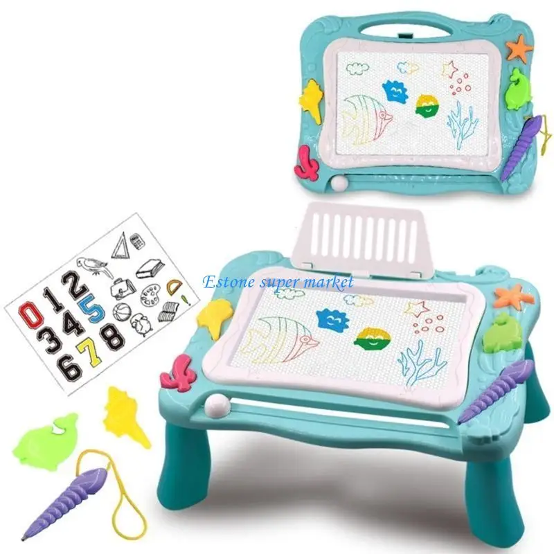 090B Lavagna magnetica per bambini per imparare il tavolo da disegno dei cartoni animati con timbro giocattolo per bambini dai 2