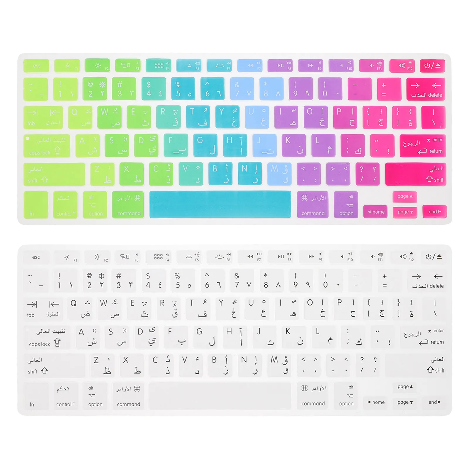 2Pcs Arabic Language Keyboard Skin Silicone Full Coverage Laptop Keyboard Protector Wear Resistant Air Permeable Typing Comfort