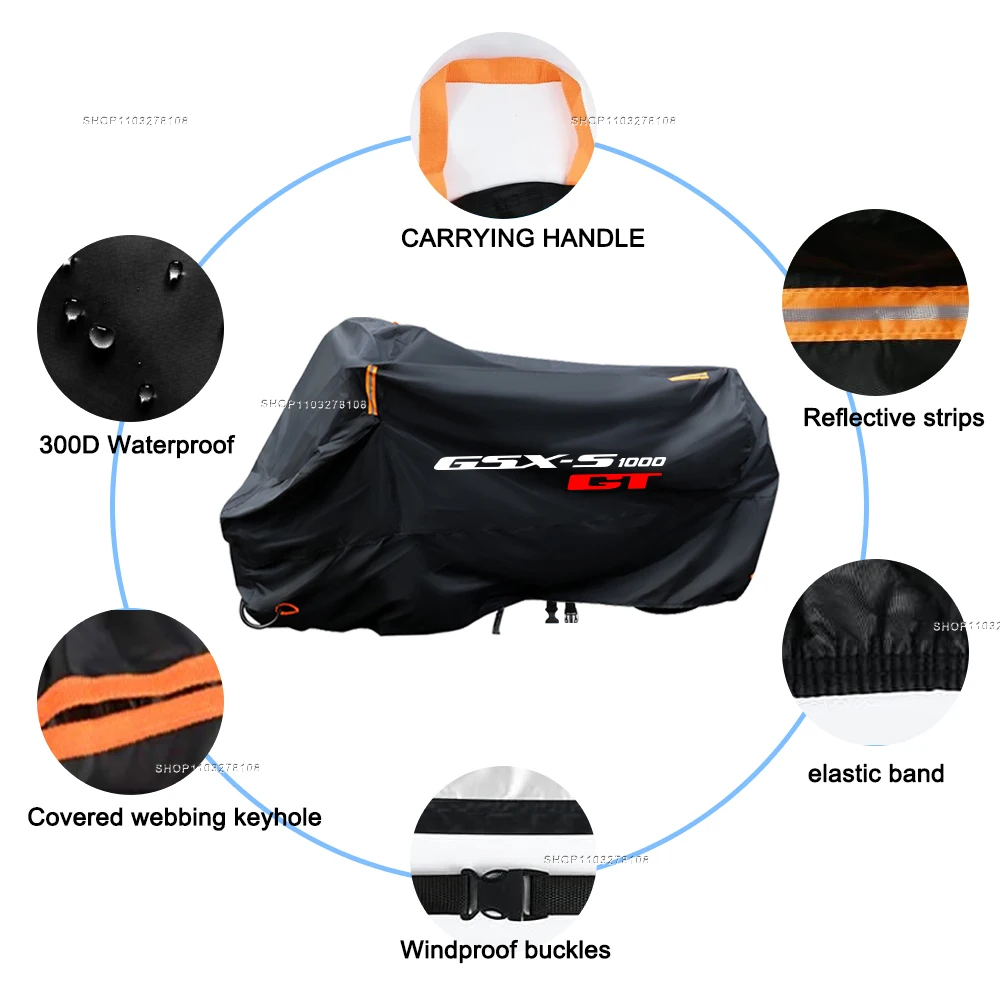 For SUZUKI GSX-S1000GT GSX S1000GT GSXS  Motorcycle Cover Waterproof Outdoor All Season Dust UV Protective Motorbike Rain Cover