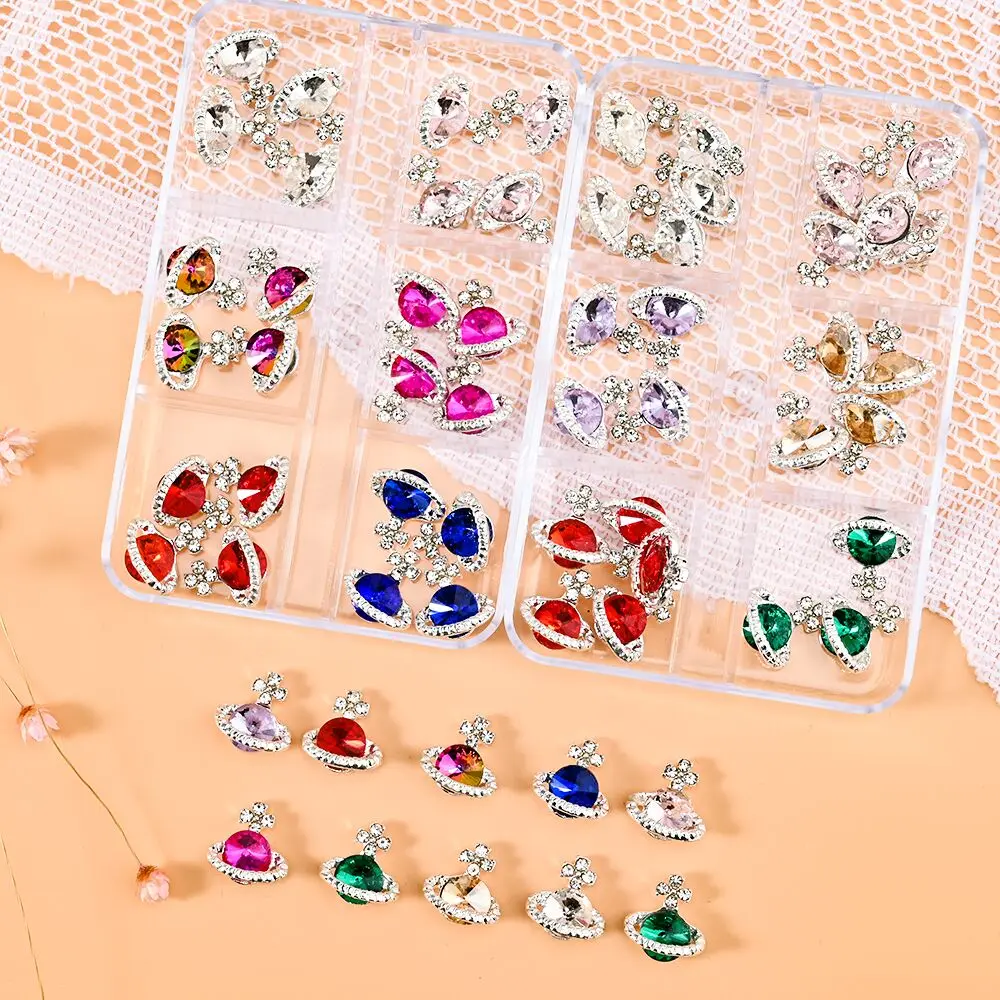 

1Box Luxury Shiny Planet Nail Charm Alloy Matal 3D Nail Art Rhinestone Gold/Silver Diamond Crystal Nail Decoration Accessorie ##