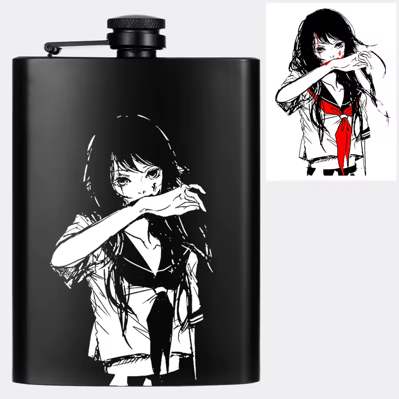 פלאסק נירוסטה מעוצב 227 מ"ל | מתאים לחריטה ומיתוג אישי