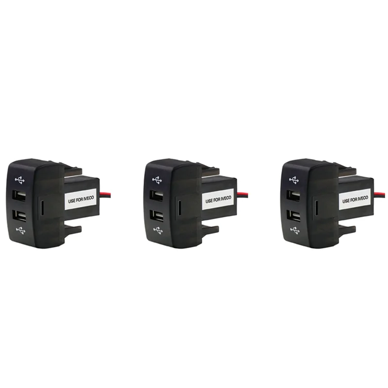 

ABMF-3X Car Dual USB Charger 5V 2.1A Car USB Power Socket Car Accessories For Iveco Truck Stralis Hi-Way Eurocargo