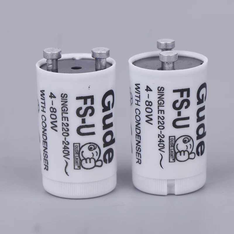 5 pçs/set Único 220V-250V 4-80W Lâmpada Fluorescente Starter FS-U S2 TL Tubo de Arranque Fusível Starters CE Rohs
