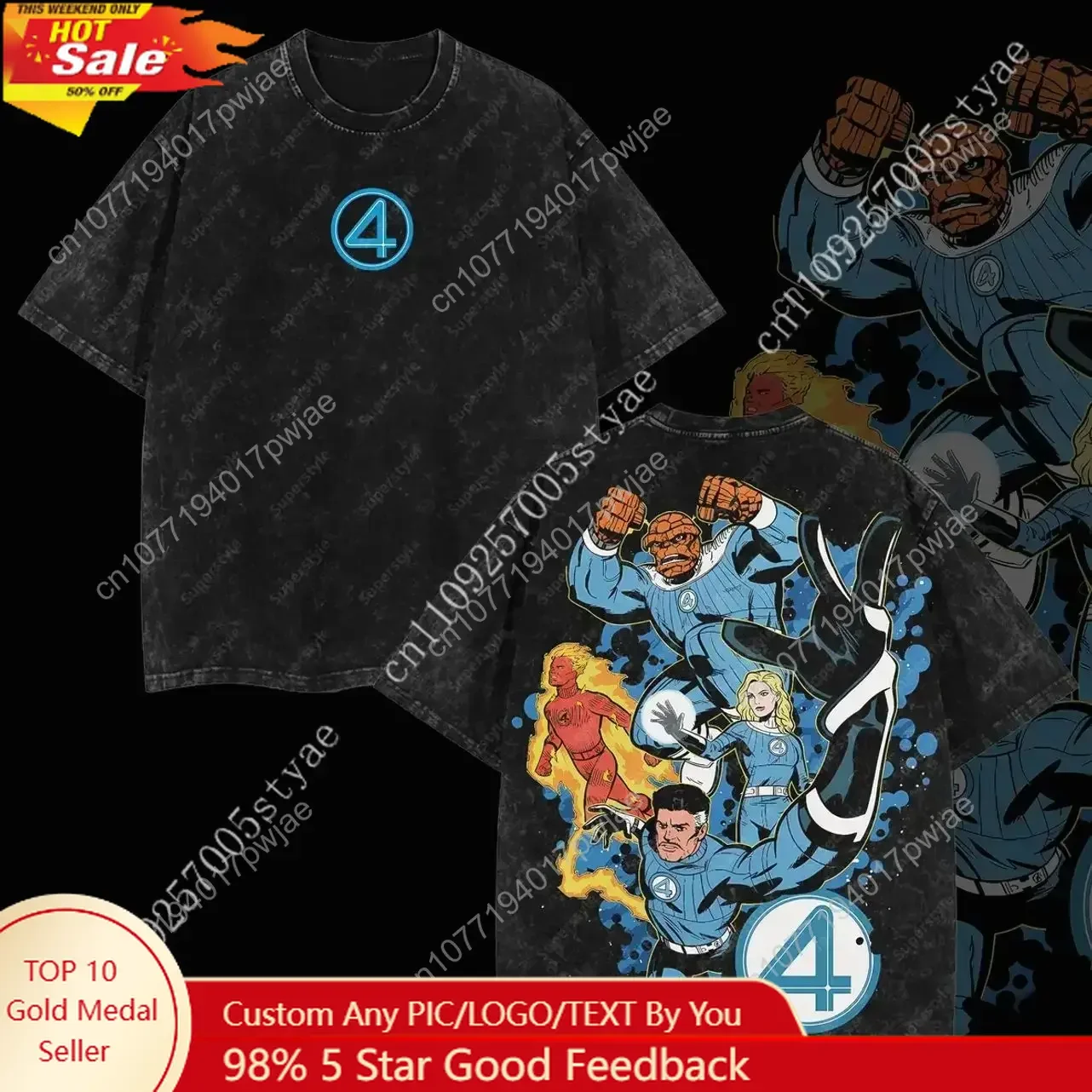 

Marvel Superstyle "Fantastic 4" The First Superhero Family of MCU Fantastic Four MCU Edition Double Printed Oversize Lightweight