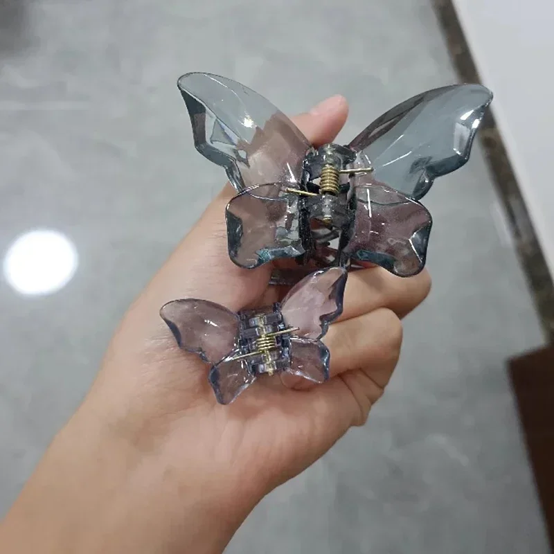 Crystal Butterfly Mermaid Hair Claw Girls Back Head Clamp Clip Transparent Large Hair Clips Hairpins Hair Accessories for Women