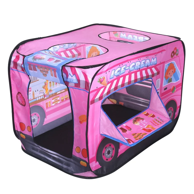 

Ice Cream Truck Kids Play Tent - Foldable Indoor And Outdoor Playhouse For Toddlers, Boys And Girls