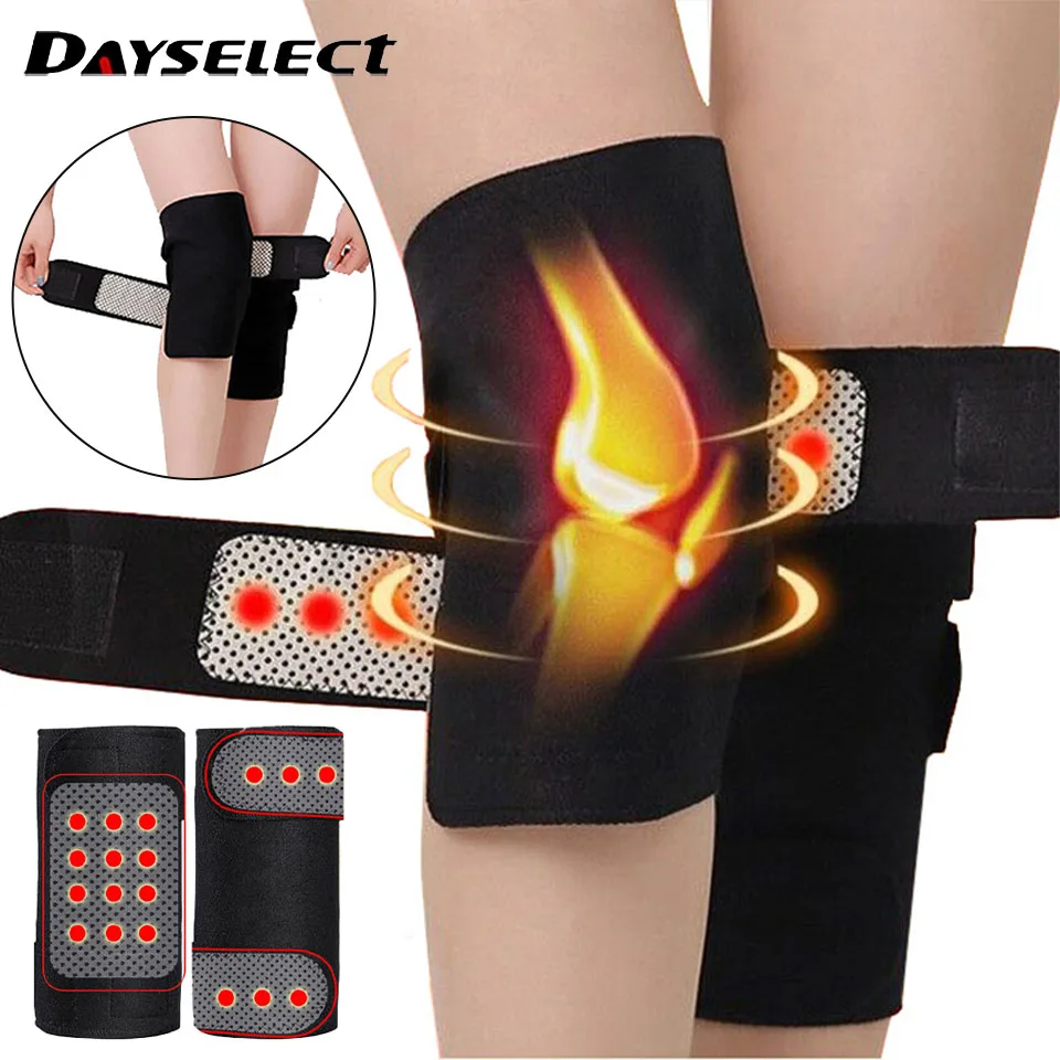 1Pair Tourmaline Self-heating Knee Support Arthritis Relief Kneecap Pain Acupoint Magnetic Therapy Knee Support Strap Men Women