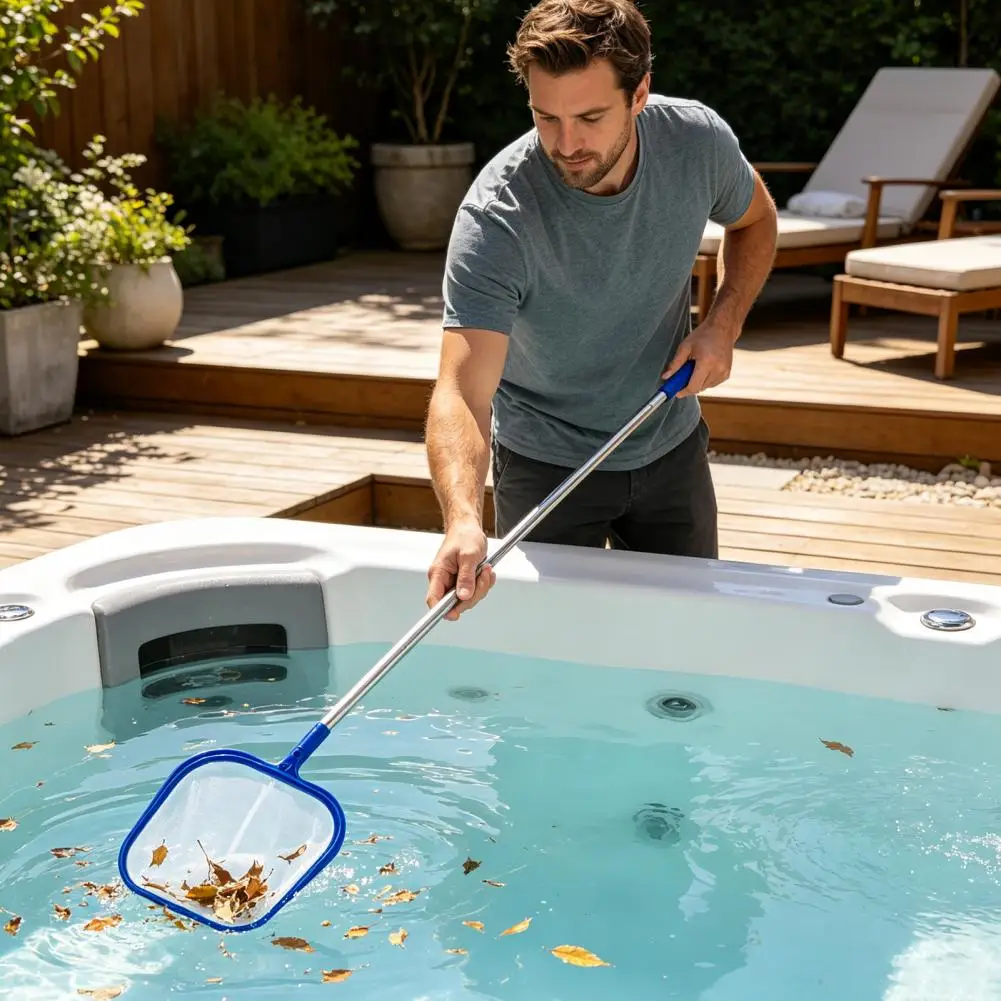Ultra Fine Mesh Skimmer Net With Extendable Pole Easy Pickup Design For Spa Pool And Water Feature Maintenance
