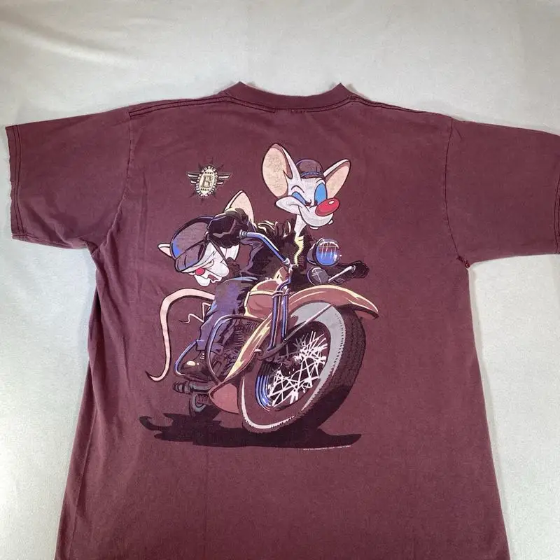 

Tultex T Shirt Pinky and the Brain Bikers For World Domination Men's XL