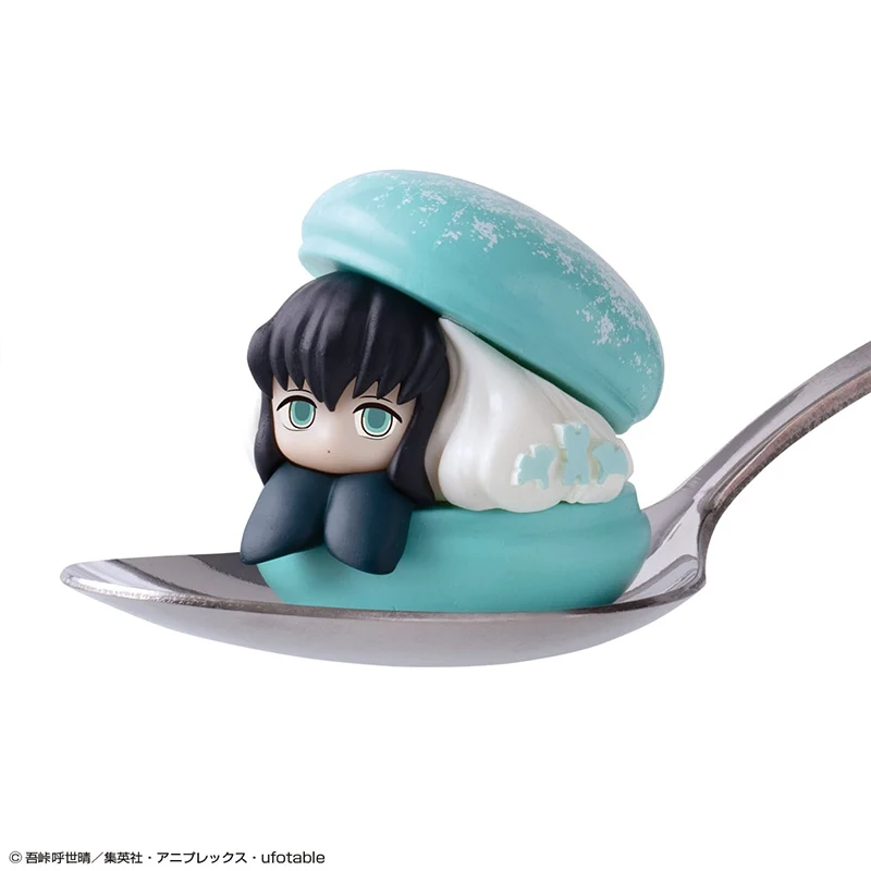 BANDAI Capsula Azione Anime Demone Slayer Kimetsu No Yaiba Tokitou Muichirou Kyoujurou Mitsuri Obanai Sanemi Macaron Figure Giocattoli