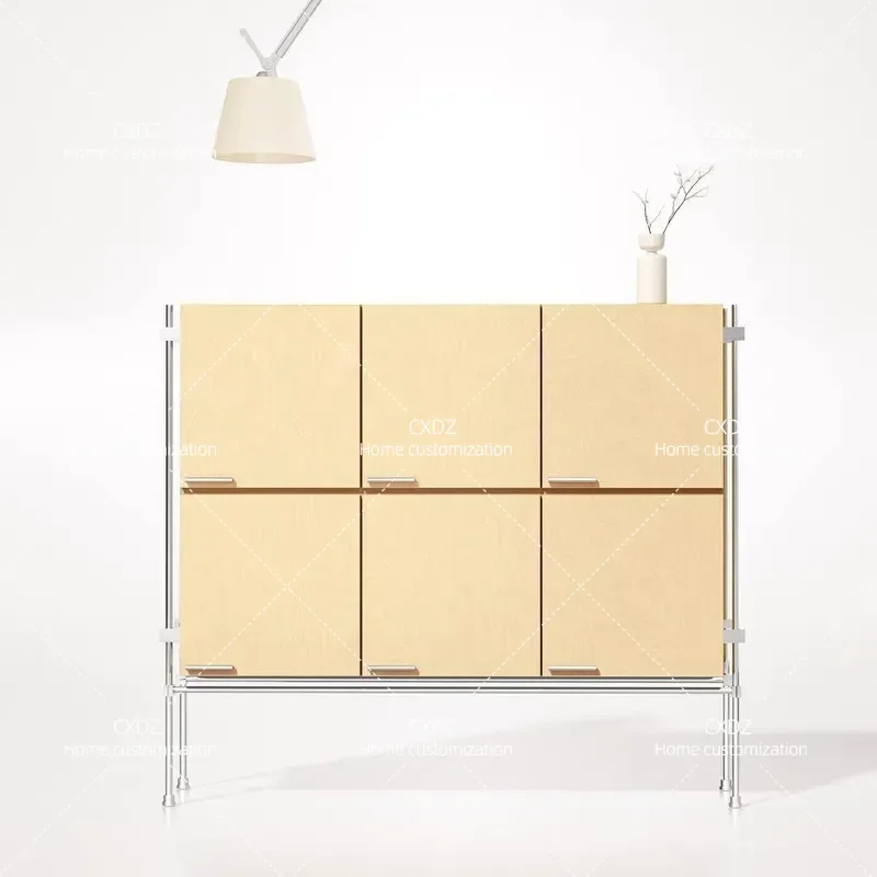 Ocean Board Dining Side Cabinet Integrated Wall Locker Living Room Storage Log Style Bucket Cabinet Optical Axis Design