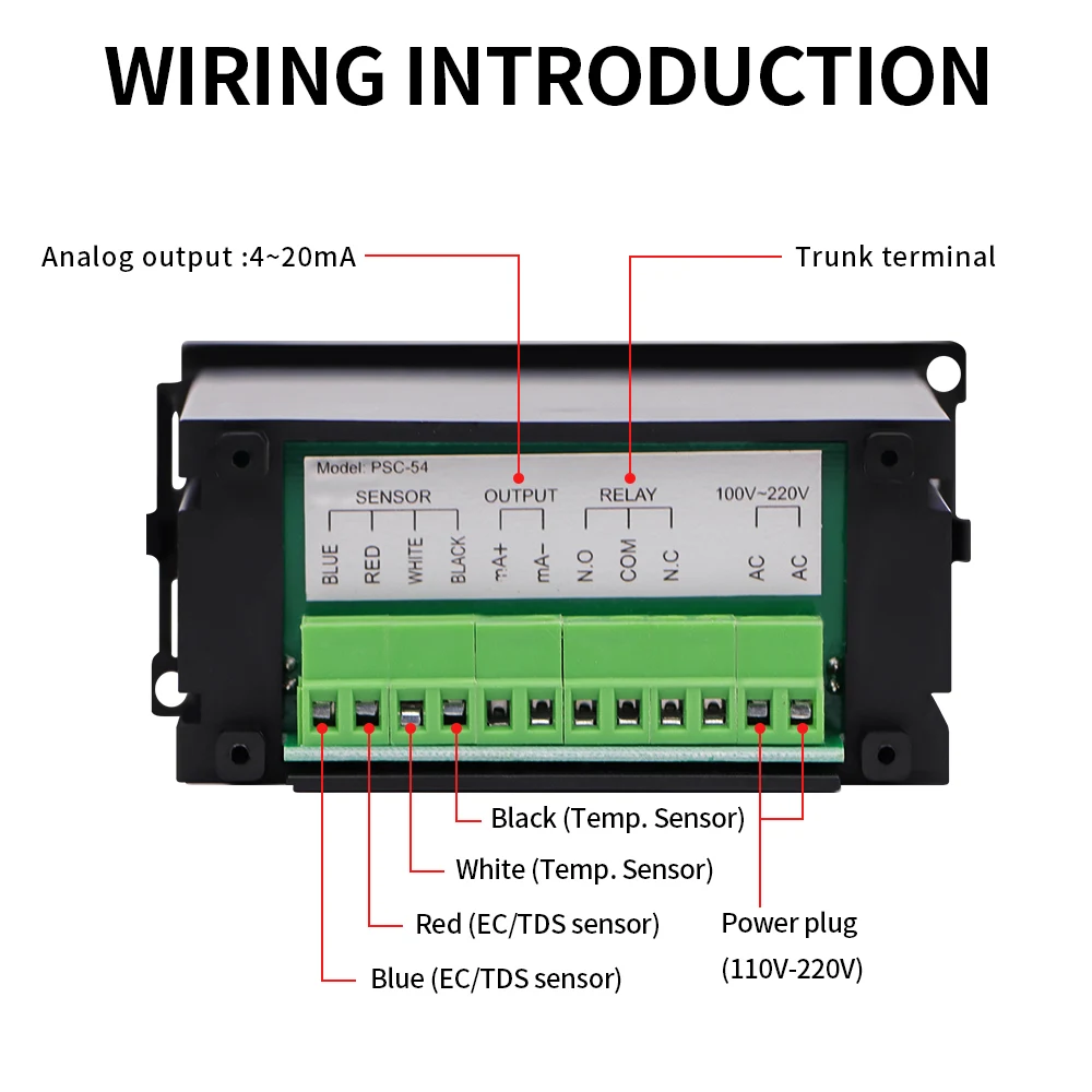 EC & TDS Monitor Controller Online Conductivity Meter Industrial Water Treatment Conductivity EC PH Conductivity Controller