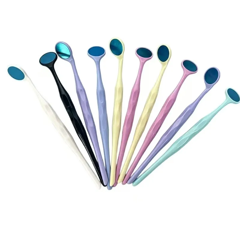 10Pcs/box Dental Mouth Mirrors Single Double Sided Autoclavable Colorful Handle For Dentist Dental Clinic Use
