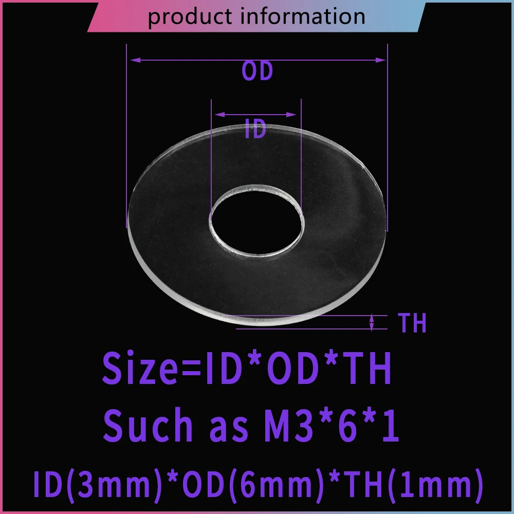 M2 M3 M4 M5 M6 M8 M10 PVC Transparent Soft Washer Insulation Flat Plastic Leak-Proof Spacer Waterproof Sealing Ring Pad Gasket