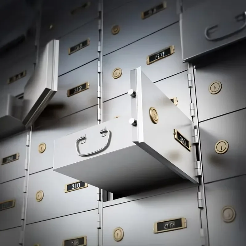 CEQSAFE Stainless Steel Bank Safe Deposit Box with Bond Box and Dual Key Lock Chase Bank Vault