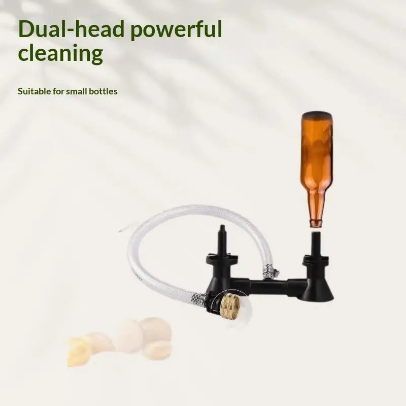 Double Blast Bottle Carboy Washer Wine Rinser Homebrew Beer & Wine Cleaning Equipment Cleaner With Kitchen Faucet Adapter Bar