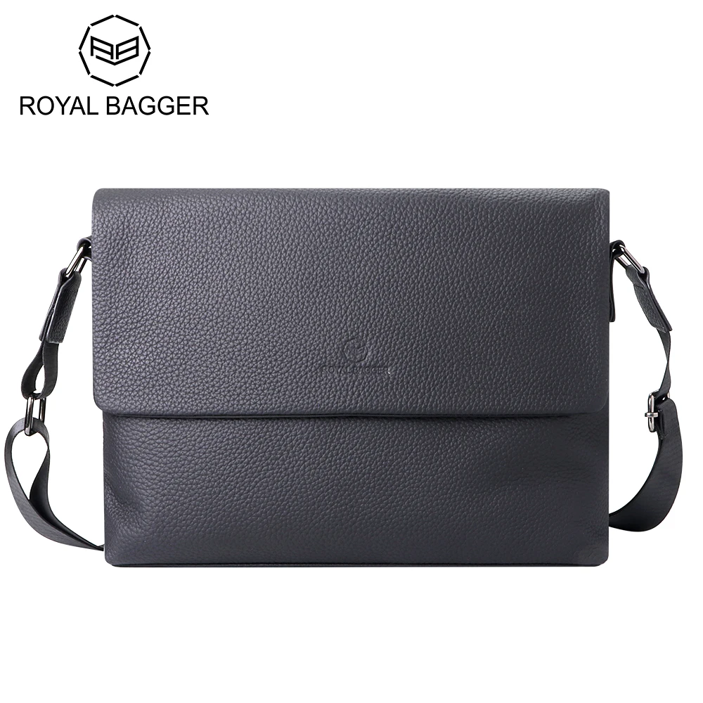 Royal Bagger Messenger Bags for Men, Genuine Leather Crossbody Shoulder Bag, Vintage Casual Satchel Purse 1798