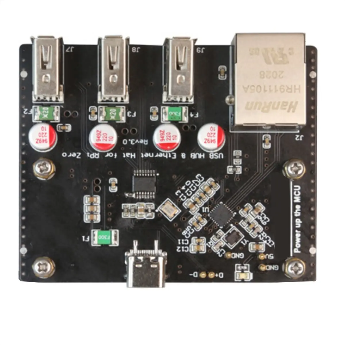 [VALUE PACK]RPi0-3U1ETH for Zero Expansion Board 100Mbps Ethernet Port Expansion Board with 3XUSB 2.0 Ports Riser Card