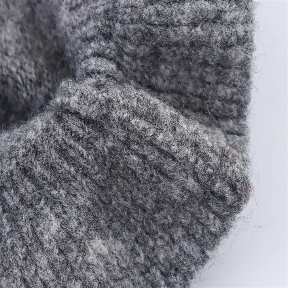 ملابس نسائية خريفية جديدة حلوة وعصرية ذات طبقات مزخرفة وطية صدر السترة وأكمام طويلة سترة صوفية محبوكة