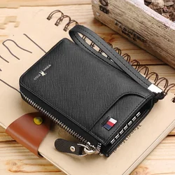 Genuine Leather Key Case Wallet Keychain Organizer Car Key Holder Credit Card Cash Purse Khaki Black Blue Claret WILLIAMPOLO