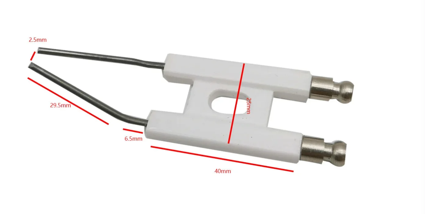 Eletrodos de ignição tipo H para queimador de óleo BT10 Eletrodo cerâmico Pino duplo de ignição cerâmica