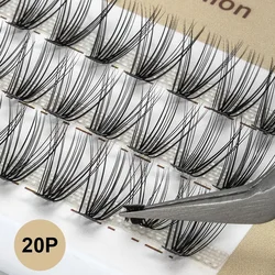 GLAMLASH 60 Bundles 10D 20D Cluster Eyelash Extensions 0.07/0.1mm Mink Soft Individual Premade Volume Fan False Lashes Natural