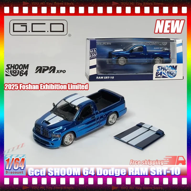 

Новинка в наличии Gcd 2025 Apa-Opo Limited Shoom 64 Dodge Ram Srt-10, миниатюрная литая под давлением модель из сплава, детские игрушки, коллекция подарков