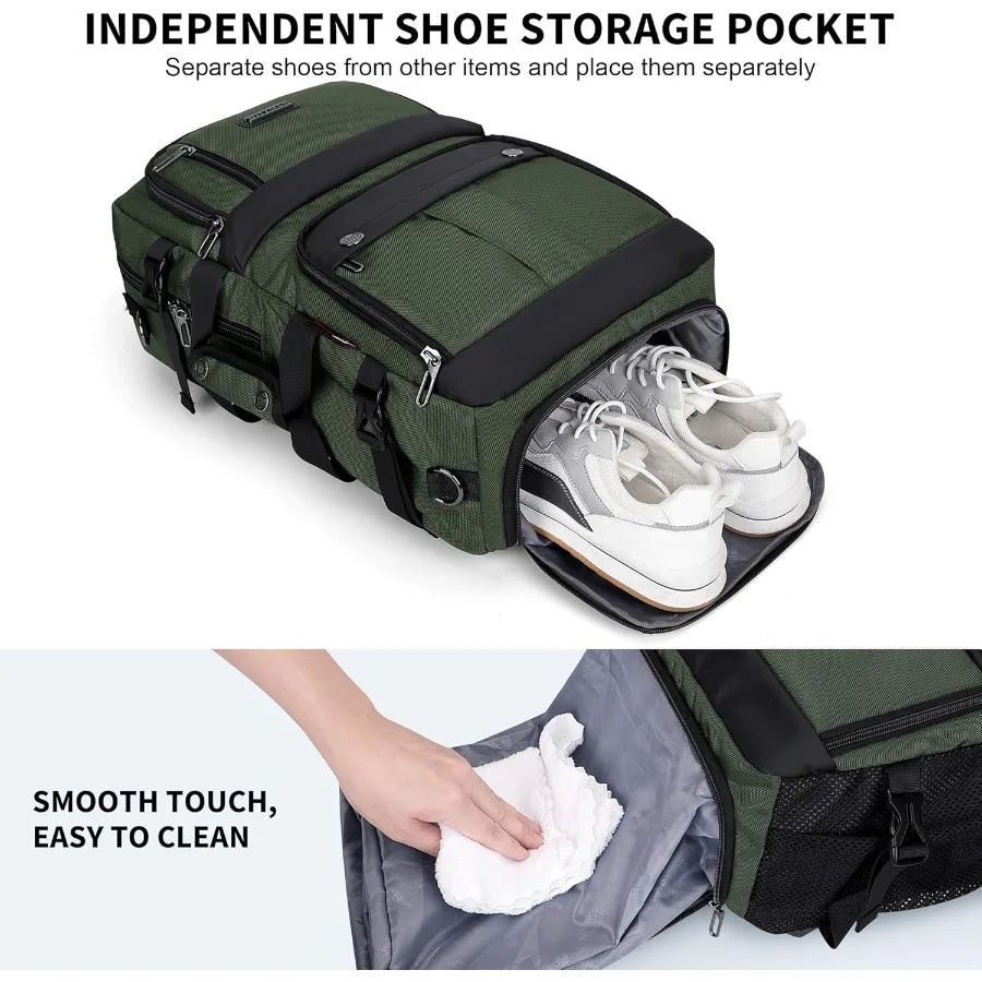 WITZMAN Handgepäck-Reiserucksack für Männer und Frauen, Laptop-Rucksack mit USB-Ladeanschluss, Zugelassen der Fluggesellschaft B683, Armeegrün