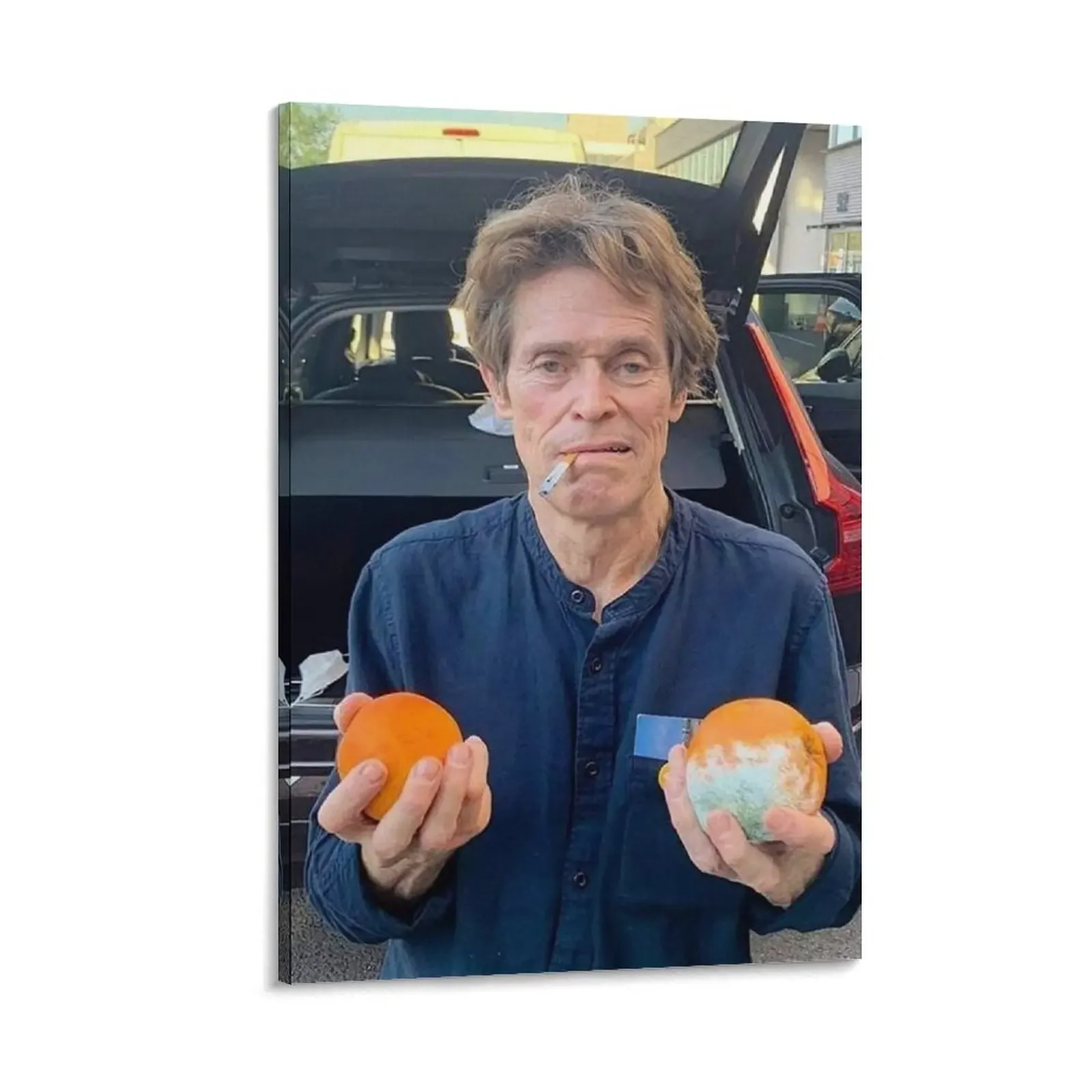 

willem dafoe holding 2 moldy oranges Canvas Painting cute room decor anime decoration Wall decoration frame
