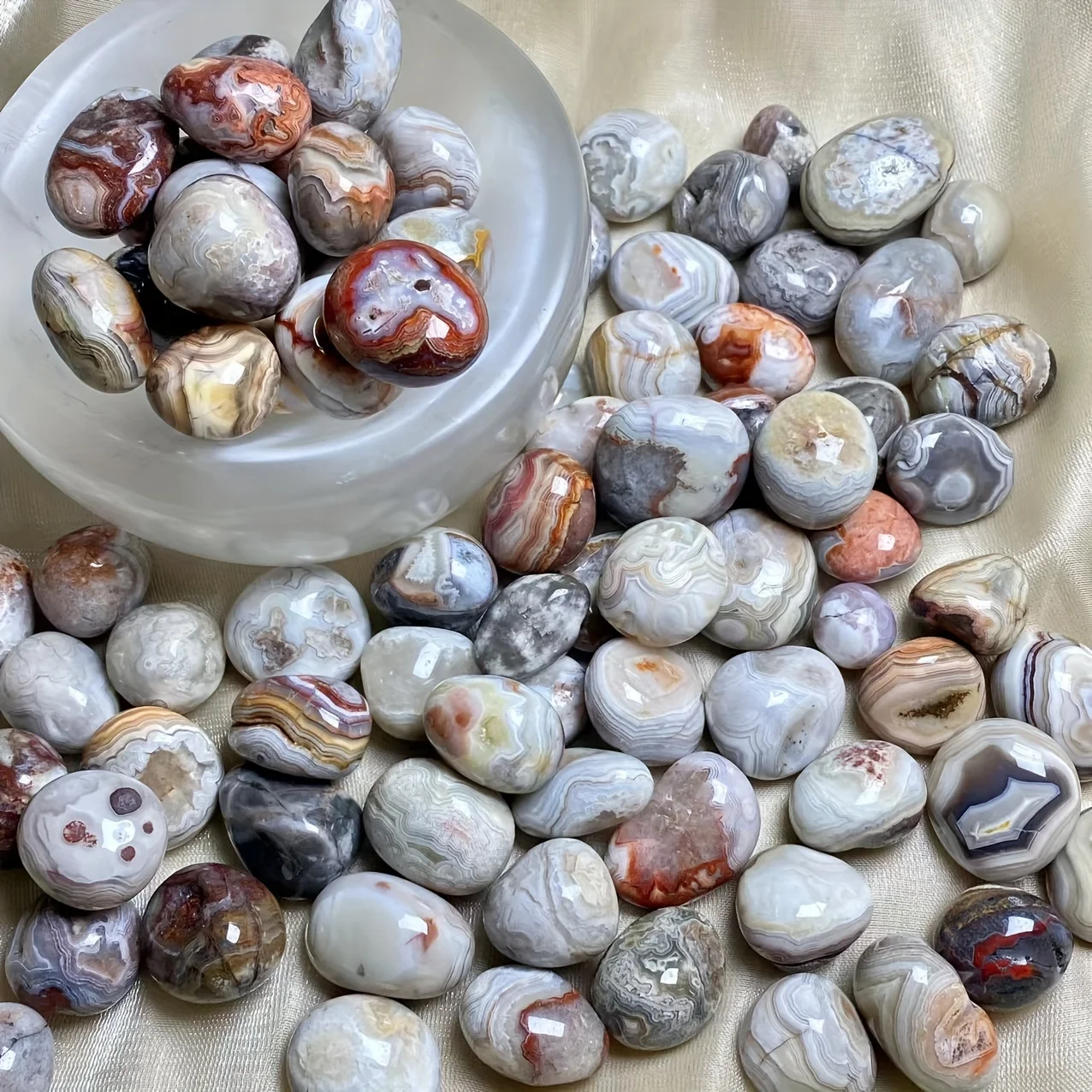 2-4cm Natural Mexican agate crystal roller, polished crystal jewelry, home decoration accessories, vase fillers