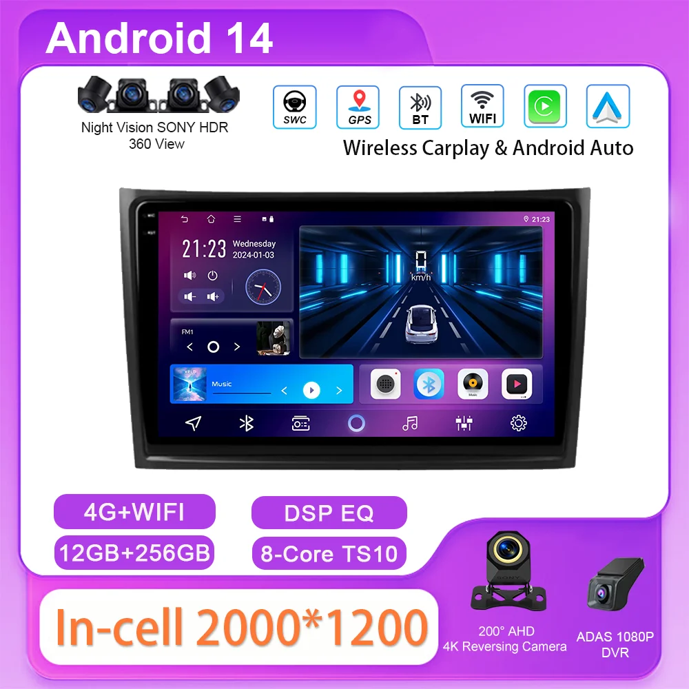 

Carplay Android 14 Car Radio Stereo For Volvo XC90 C 2002 - 2014 Auto GPS Navigation Multimedia Video Player NO 2din DVD 4G+Wifi
