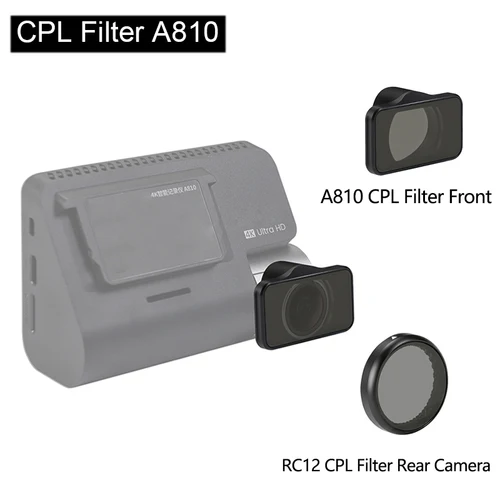 Imagen 1 del producto Para filtro CPL 70mai solo para filtro CPL 70mai A810 para cámara trasera 70mai RC12, película de filtro CPL y pegatinas estáticas