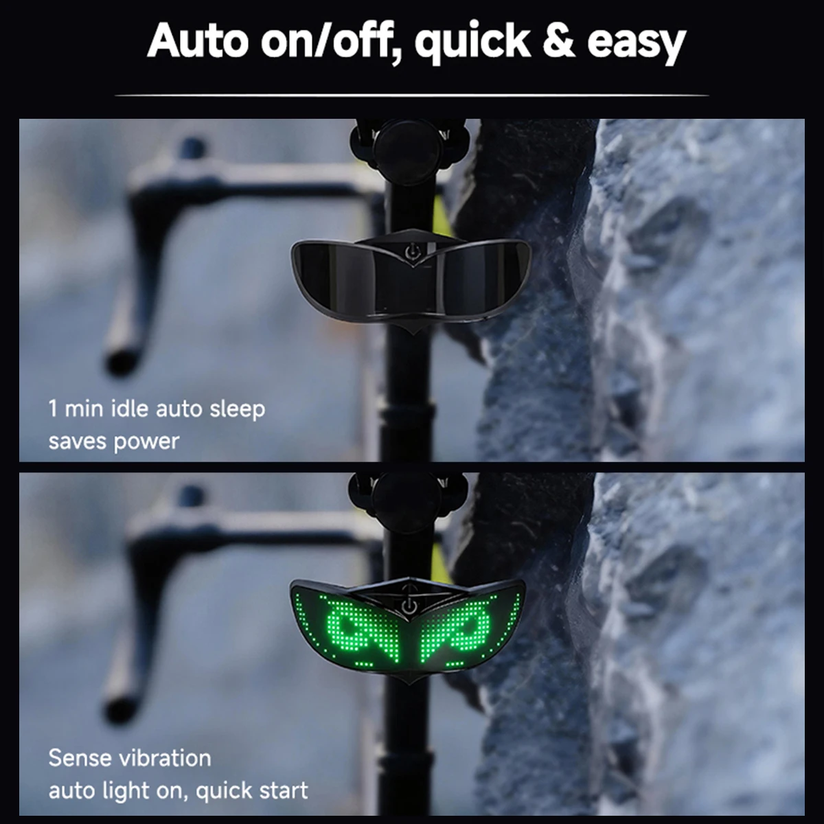 Motorcycle Helmet LED Decorative Light Dynamic Expression Warning Lights Universal for Bicycles and Motorcycles APP Control view 3
