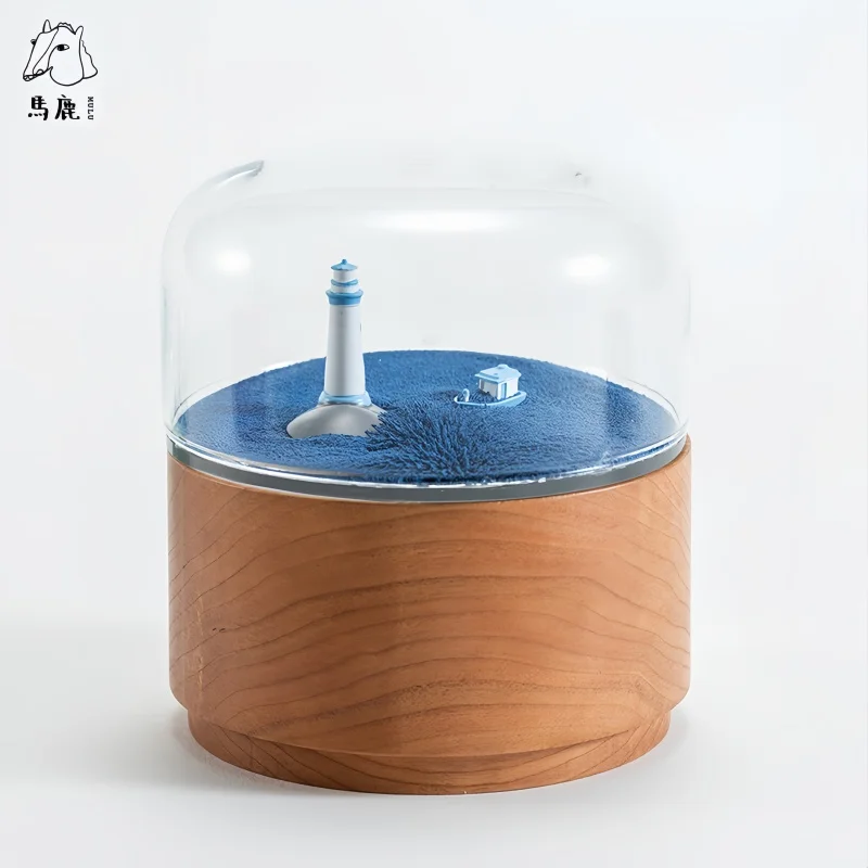 

Original Wooden Magnetic Music Box Simple Modern Ornament Home Decoration Collect Model Birthday Valentine'S Day Exquisite Gift